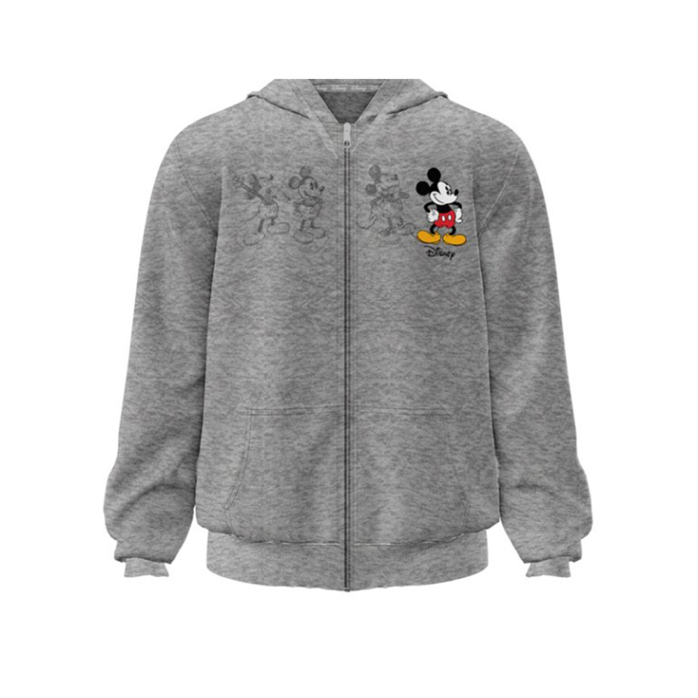 Women’s Disney Mickey Mouse Legendary Zip-Up Fleece Hoodie Size M Gray SOFT
